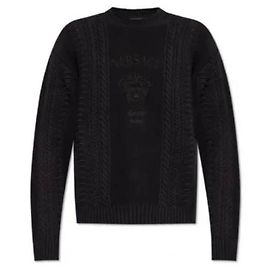 Versace Pull en maille torsadée Medusa Milano Multicolore