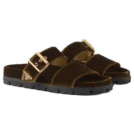 Prada Velvet Slide Black
