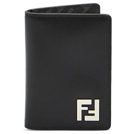 Fendi Square Card Holder Black Black
