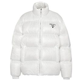 Prada Jaqueta acolchoada de nylon com logo Prata