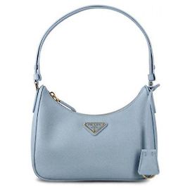 Prada Mini bolsa de couro Saffiano Azul