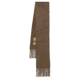 Miu Miu Sciarpa in mohair con logo Marrone