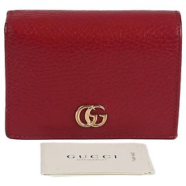 Gucci Billetera de Tarjeta GG Marmont Roja