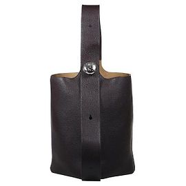 Loewe Große Kieselstein-Eimer-Tasche Schwarz