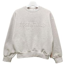 Fear of God Suéter Clássico com Logo Em relevo Essenciais Aveia Mesclada Prata