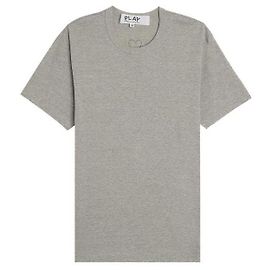 Comme Des Garcons Kurzarm-T-Shirt mit schwarzem Herz-Patch AX Weiß