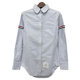 Thom Browne Gestreifte Oxford-Hemd Hellblau Blau