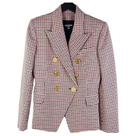 Balmain Chaqueta de cuadros de doble botón Multicolor