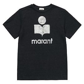 Isabel Marant Kurzarm-Leinen-T-Shirt für Damen Schwarz