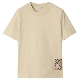 Burberry T-shirt en coton à manches courtes Check Label Doré