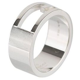 Gucci Logo Silver Ring Size Silvery
