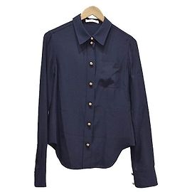 Chloé Navy Silk Blouse Blue