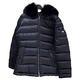 Prada Fox Fur Goose Down Padding Black