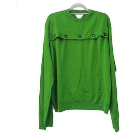 Bottega Veneta Wool Button Cutout Knit Green