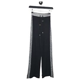 Balmain Pantaloni in lana e seta Nero