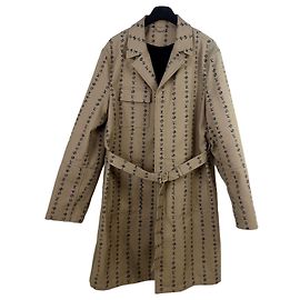 Louis Vuitton Cappotto Cintura Monogram Stripe Marrone