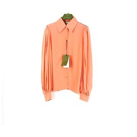 Gucci Puff Volume Silk Shirt Red