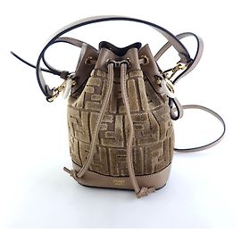 Fendi Borsa a secchiello Montrezzo in velluto FF, borsa tote, borsa a tracolla Multicolore