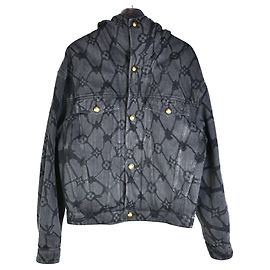 Louis Vuitton Denim Monogram Hooded Jacket Brown