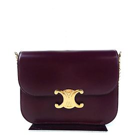 Céline Borsa a spalla in pelle di vitello lucida Nero