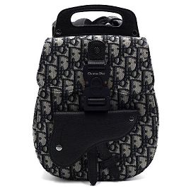 Dior Mini borsa unisex a tracolla Oblique Saddle Gallop Marrone