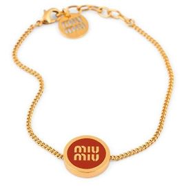 Miu Miu Metall Emaille Armband Orange