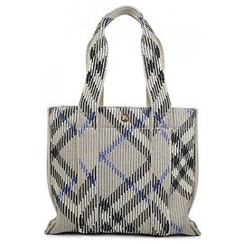 Burberry Bolso tote de punto con estampado de cuadros pequeños Multicolor