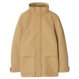 Burberry Jaqueta de nylon acolchoada com capuz xadrez Laranja