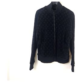 Louis Vuitton Veste Bomber en Velours Monogramme Noir