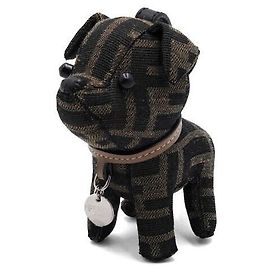 Fendi Dog Shaped Key Case Keyring Brown