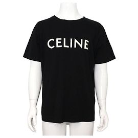 Céline T-shirt unisexe en jersey de coton noir avec logo Noir