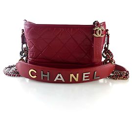 Chanel Borsa hobo Gabrielle con lettering, borsa a spalla, borsa a tracolla Rosso