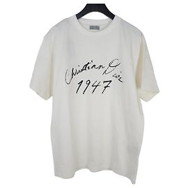 Dior Kurzarmshirt mit Handschrift Silber