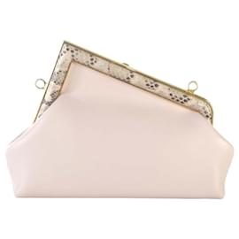 Fendi Bolsa Crossbody Python First Clutch Branco