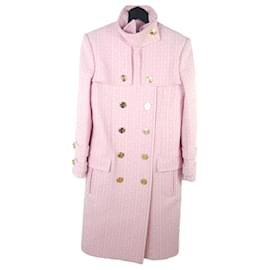 Balmain Monogram Double Button Coat White