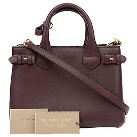 Burberry Banner Small Tote Shoulder Bag Red