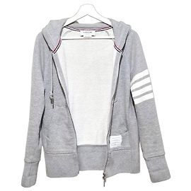 Thom Browne Classic Loopback Hoodie Zip-Up Brown