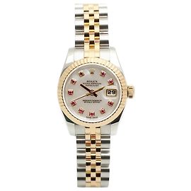 Rolex Montre Combi Datejust pour femmes en Mère de Perle et Rubis à dix points Multicolore