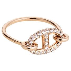 Hermès Farandole Rose Gold Diamond Ring Orange