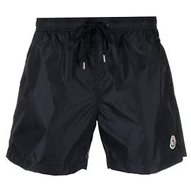 Moncler Shorts de bain avec patch logo Bleu