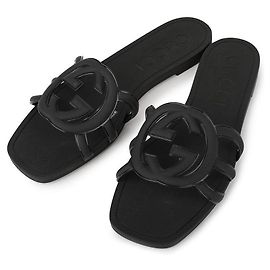 Gucci Women’s Interlocking Slide Sandals Black