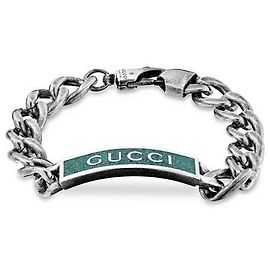 Gucci Bracciale in smalto con etichetta in argento Multicolore