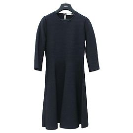 Dior Houndstooth Flare Dress Size Blue
