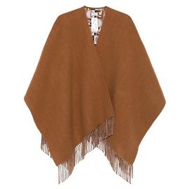 Fendi Wool Cashmere Reversible Poncho AYKT Brown