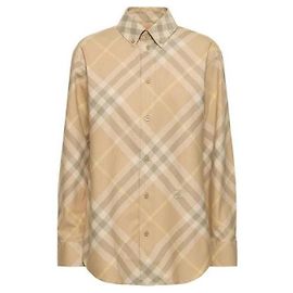 Burberry Checked Cotton Shirt Orange