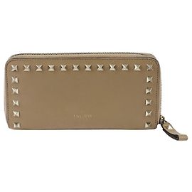 Valentino Rockstud Long Wallet Brown