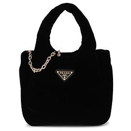 Prada Mini bolsa de veludo acolchoada Preto