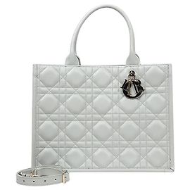 Dior Gray Cannage Book Tote Bag Brown