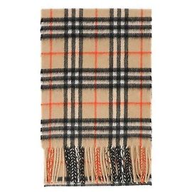 Burberry Sciarpa a quadri in cashmere con frange per bambini Multicolore