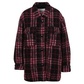 Isabel Marant Wool Check Coat Black
